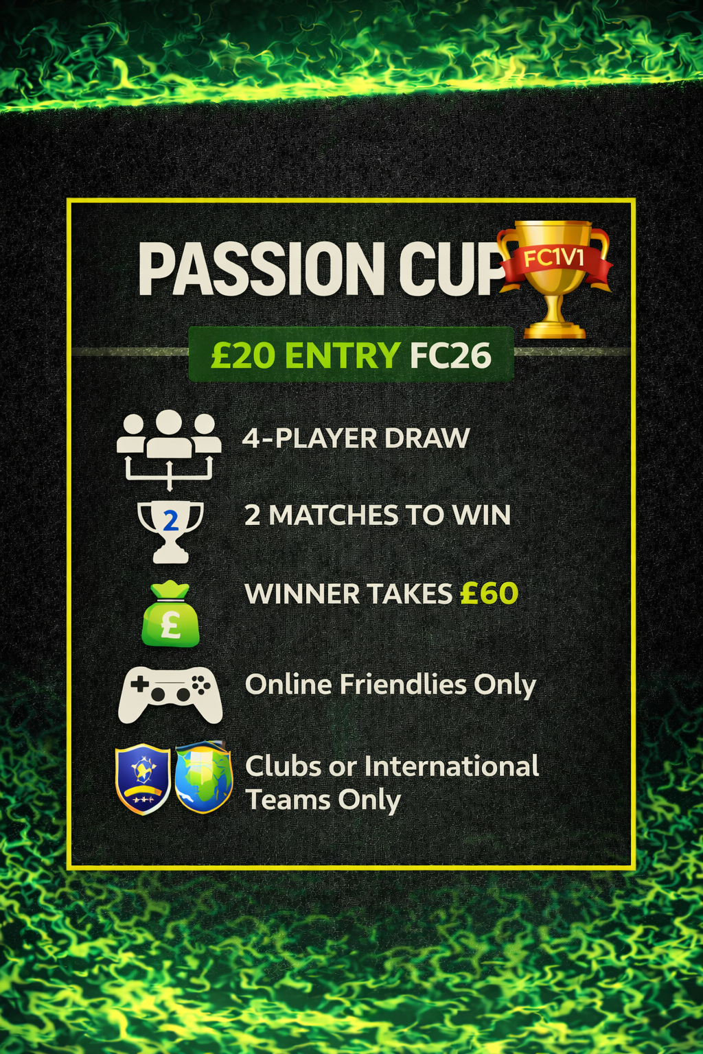 passion cup 20£ Entry